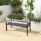 Costway Outdoor Patio Garden Bench Metal Frame with Ergonomic Armrest 660 Lbs Max Load